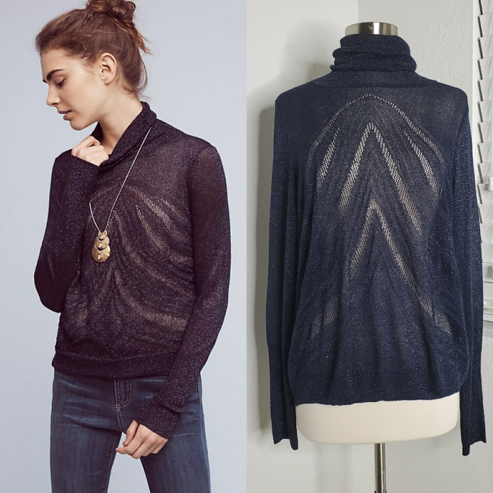 ANTHROPOLOGIE ANGEL OF THE NORTH Savine Turtleneck Top L.